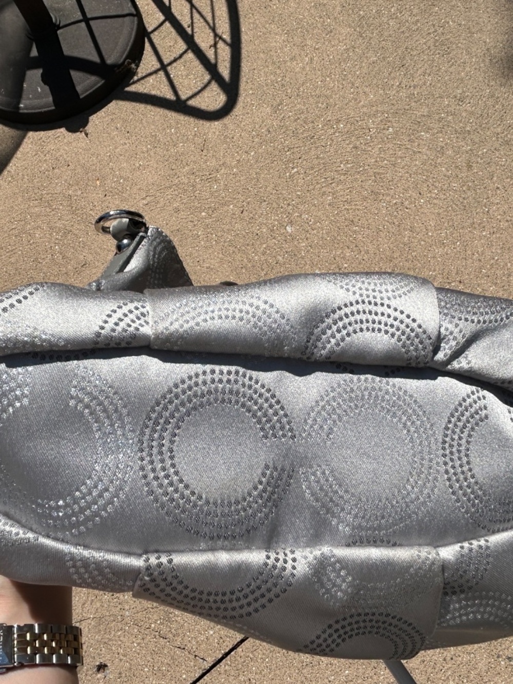 Coach Madison Dotted Satchel in Silver - Picture 3 of 6